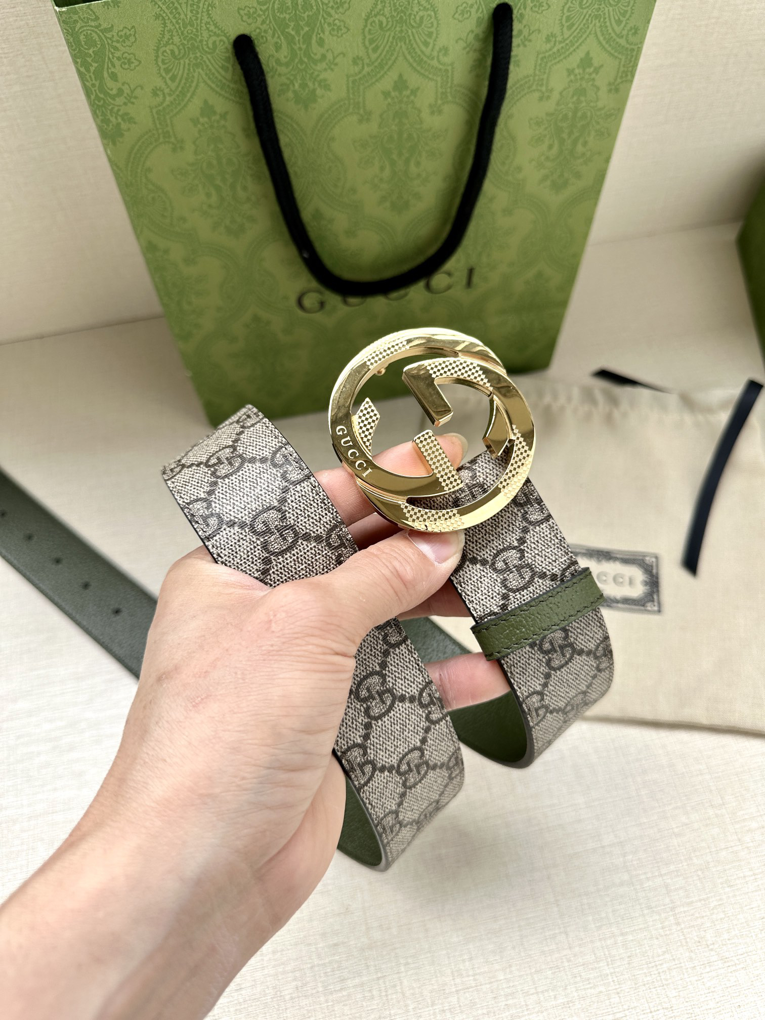 Gucci Marmont printed leather belt 3.8 cm wide