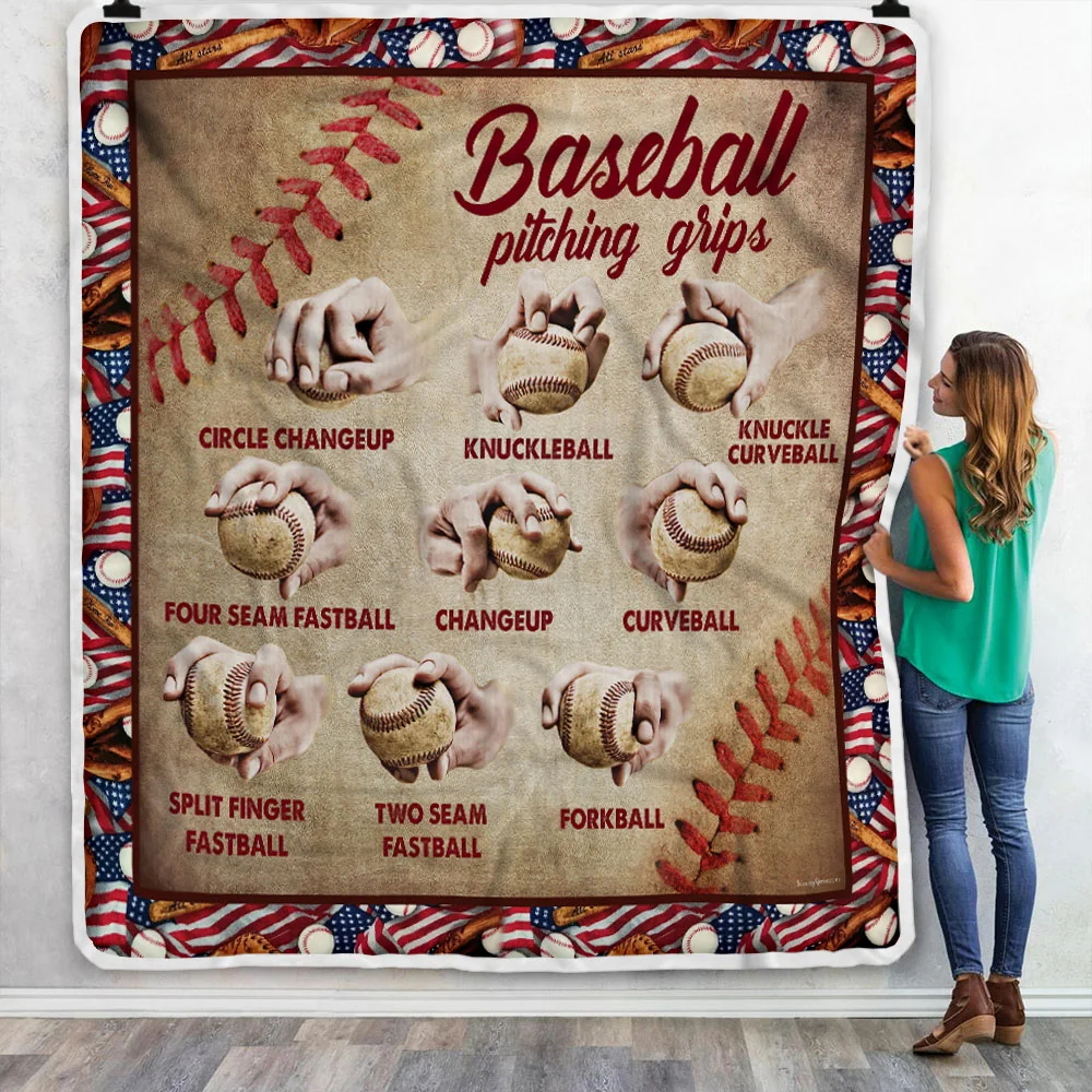 Baseball Pitching Grips Sofa Throw Blanket
