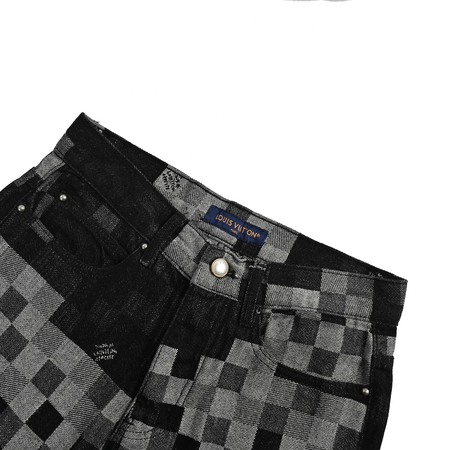 Louis Vuitton Mosaic Pharrell Collaboration Washed Black Jeans