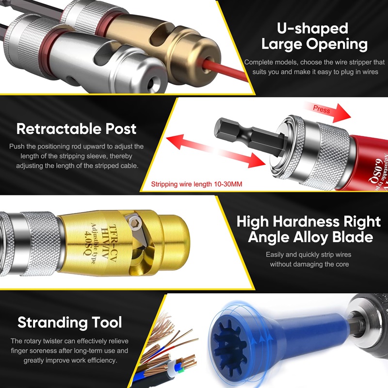 Wire Stripping Tool & Wire Twisting Connector Tool Set (5 pcs)