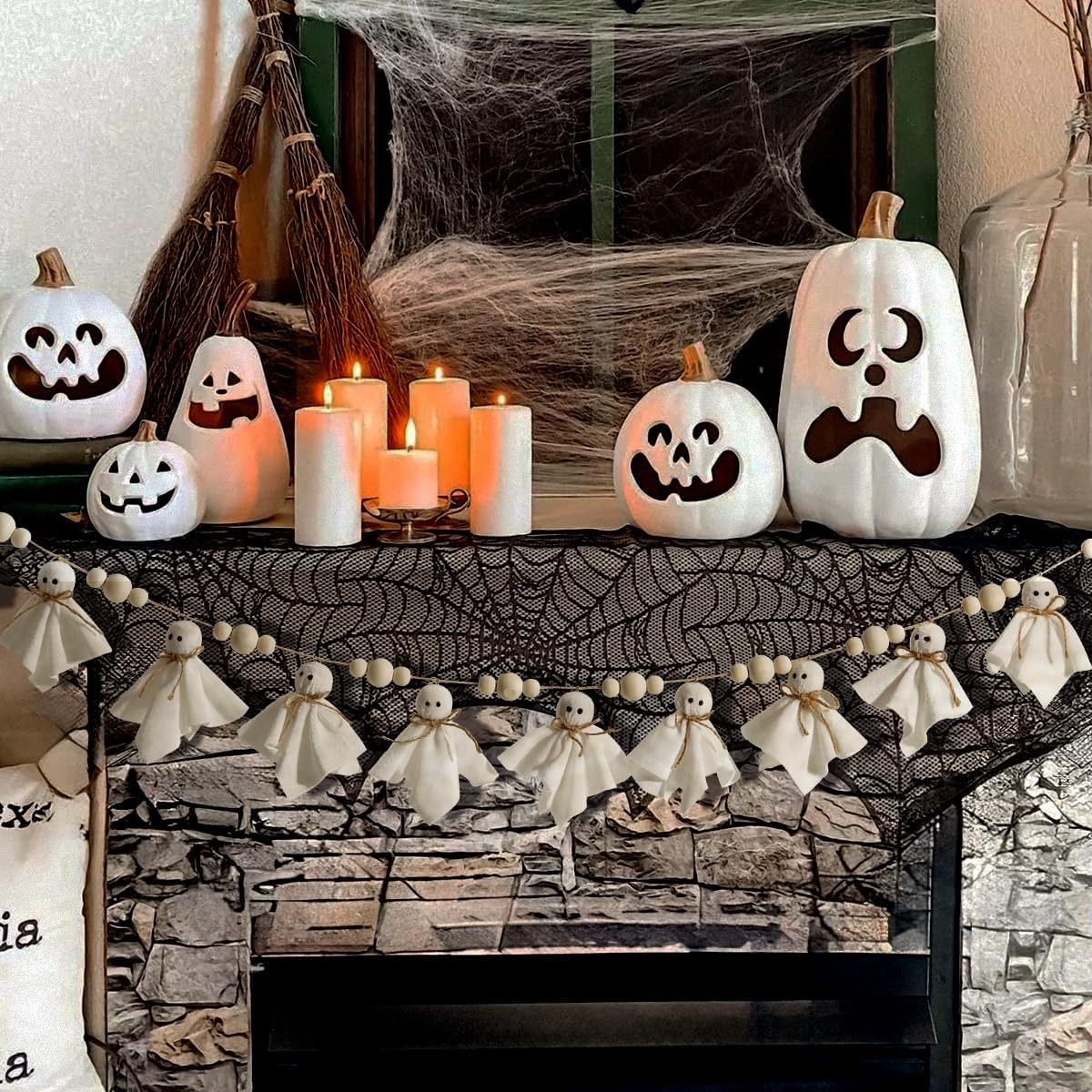 💥ON SALE💥Halloween Ghost with Wooden Beads Garlands