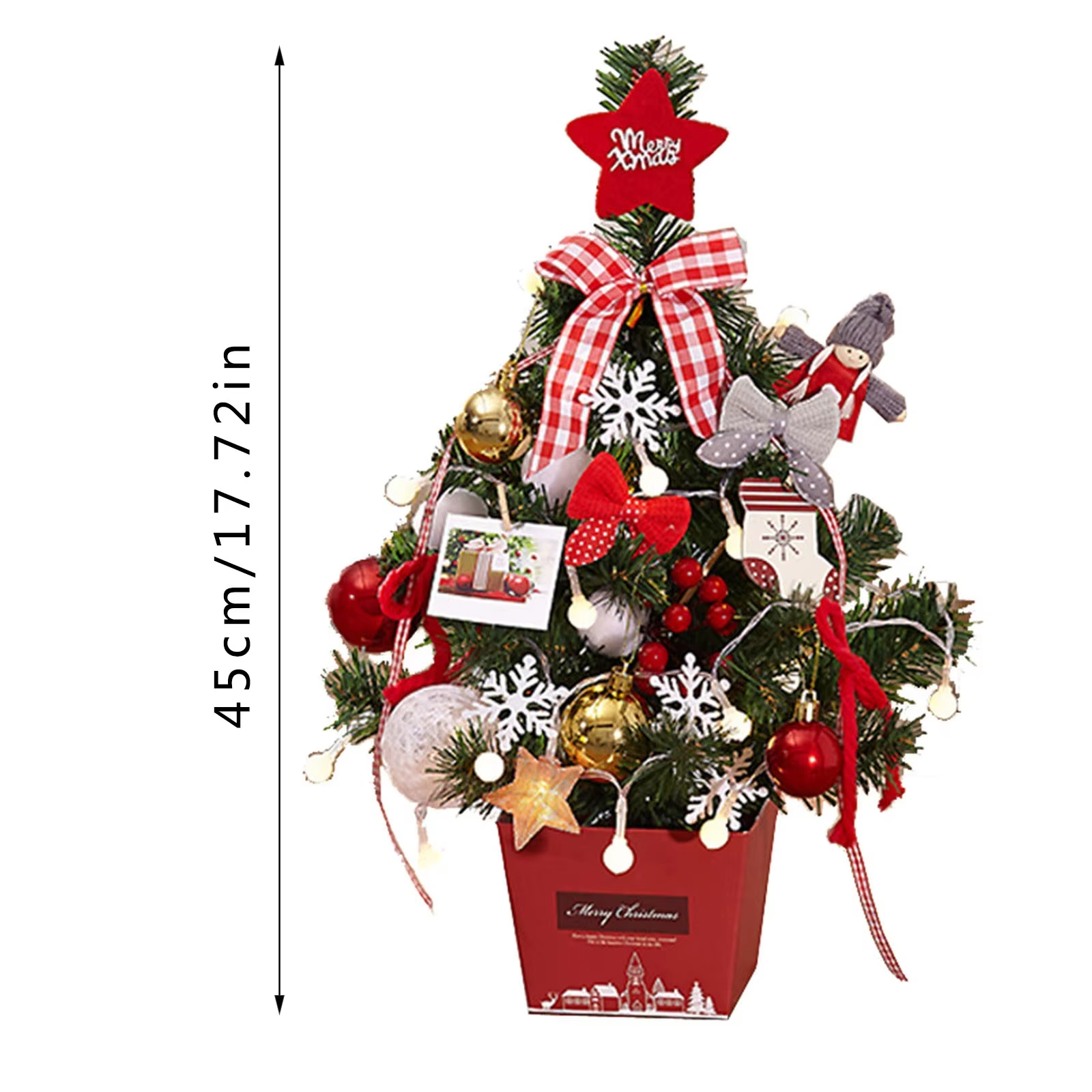 💥ON SALE💥Mini Christmas Tree with LED Lights & Ornaments — Xmas Tabletop Decoration 🎄✨