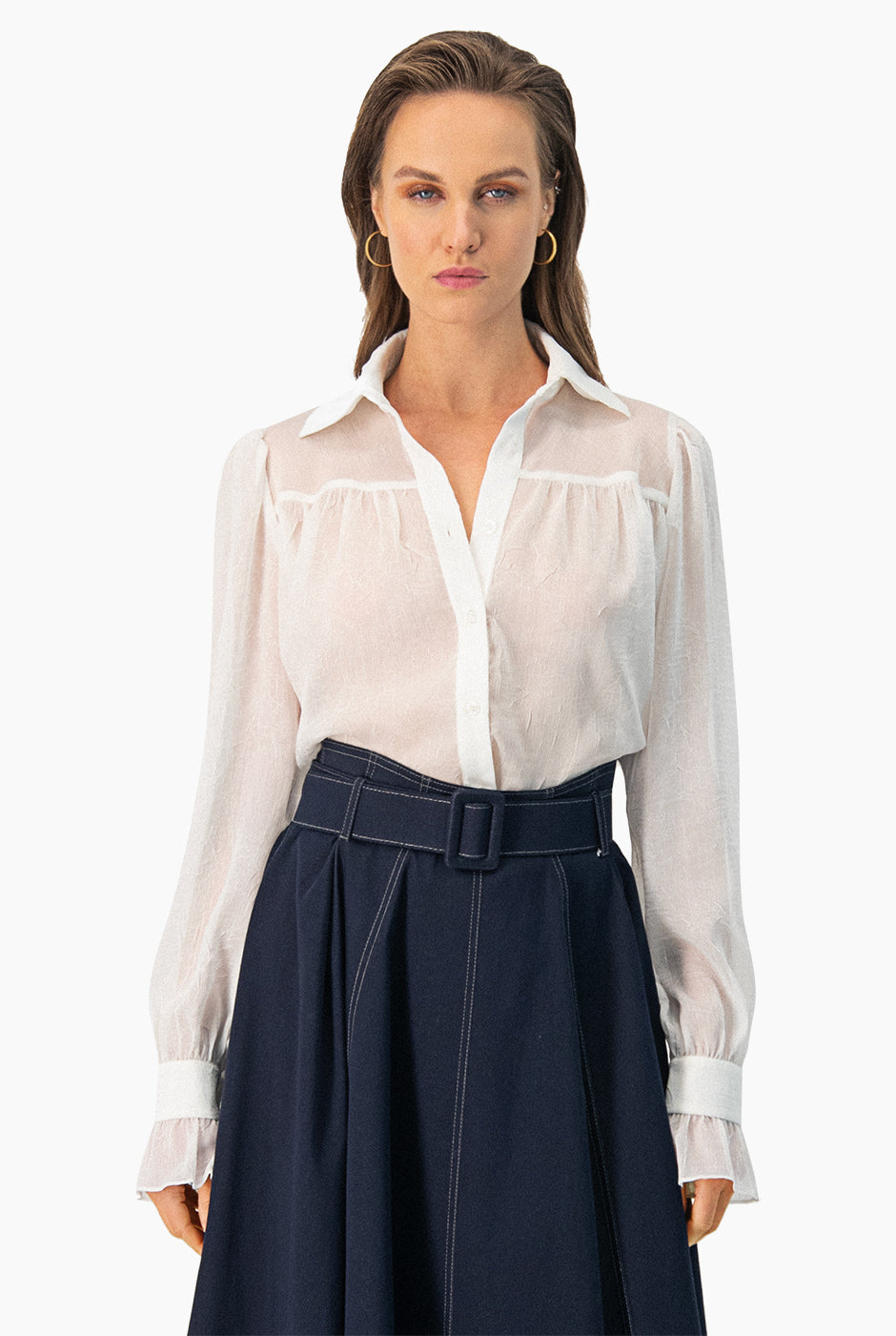 Blusa recta con puño