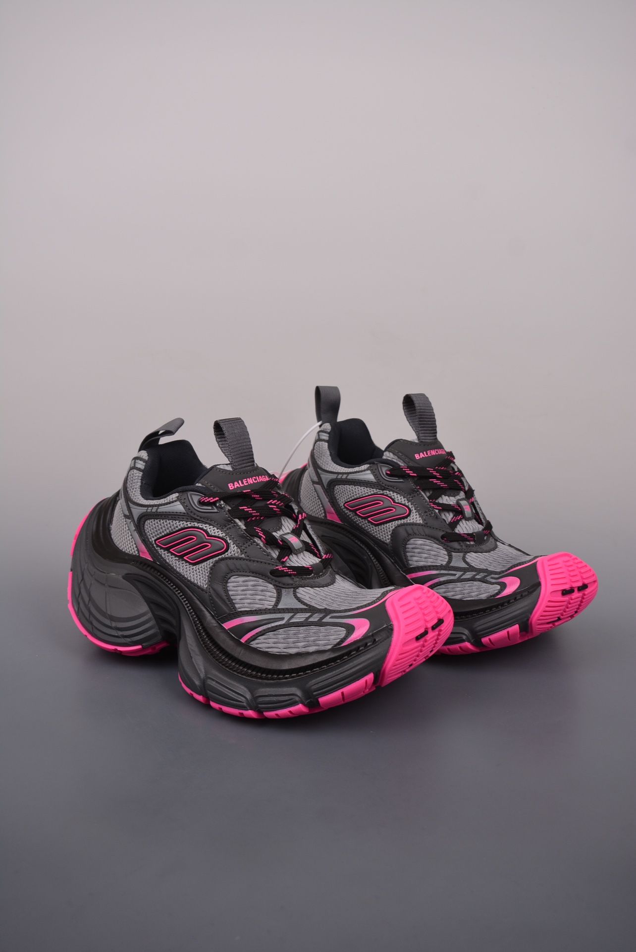 BALENCIAGA Cargo Sneaker 10XL Black and Pink Distressed