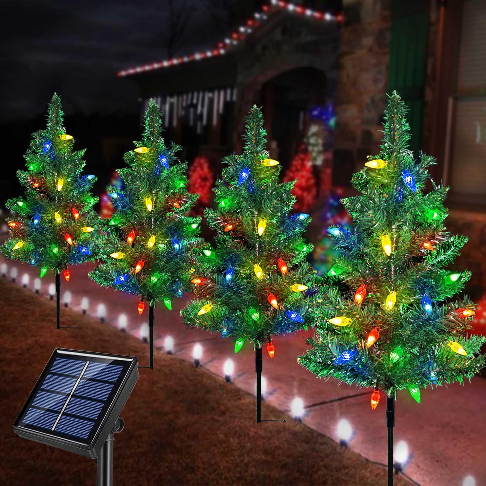 🔥Last Day 50% OFF🔥Upgraded Solar Christmas Tree Stake Lights