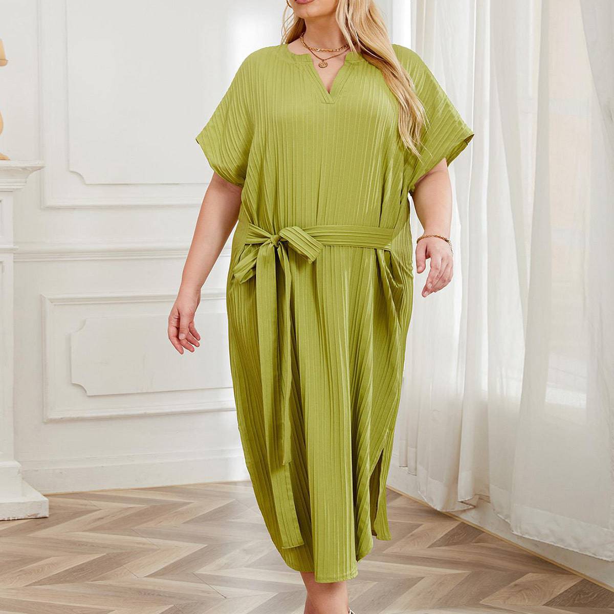Plus Size Pajamas Women Plump Girls Loose One Sleeve Nightdress Can Be Worn outside