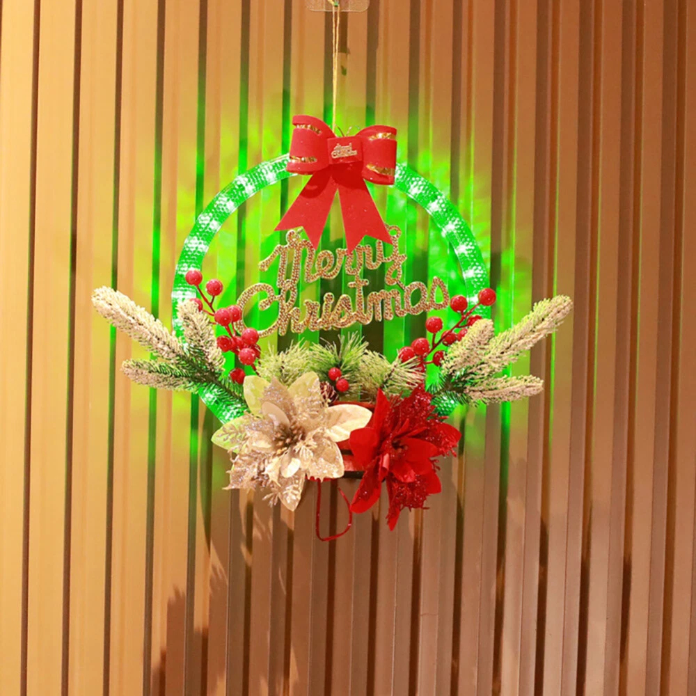 💥ON SALE💥Christmas LED Lighted Hanging Wreath for Door, Window & Wall Decor 🎀✨