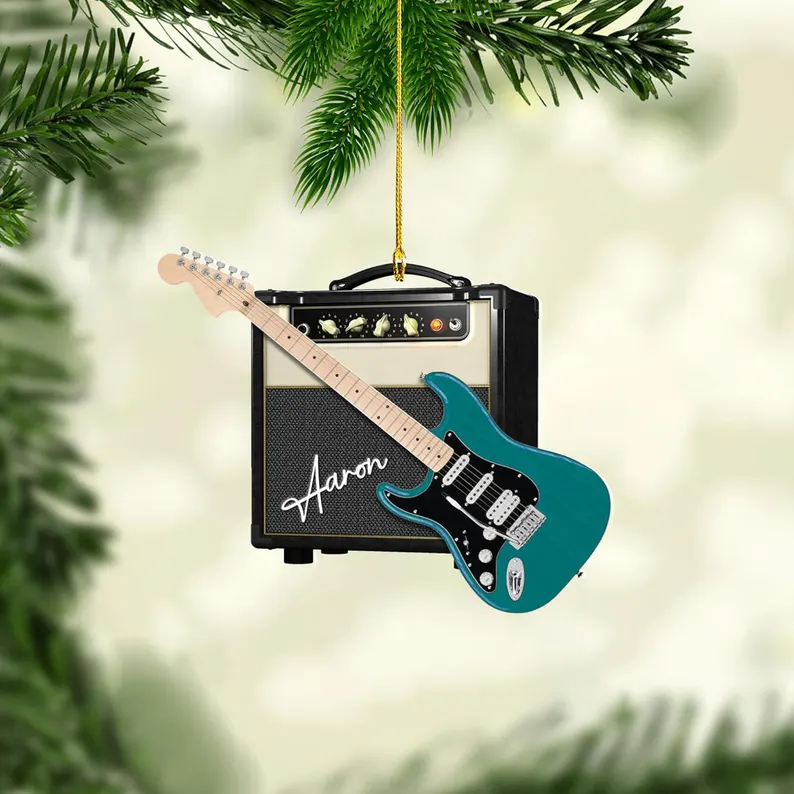 2024 Custom Name Guitar Christmas Decorations