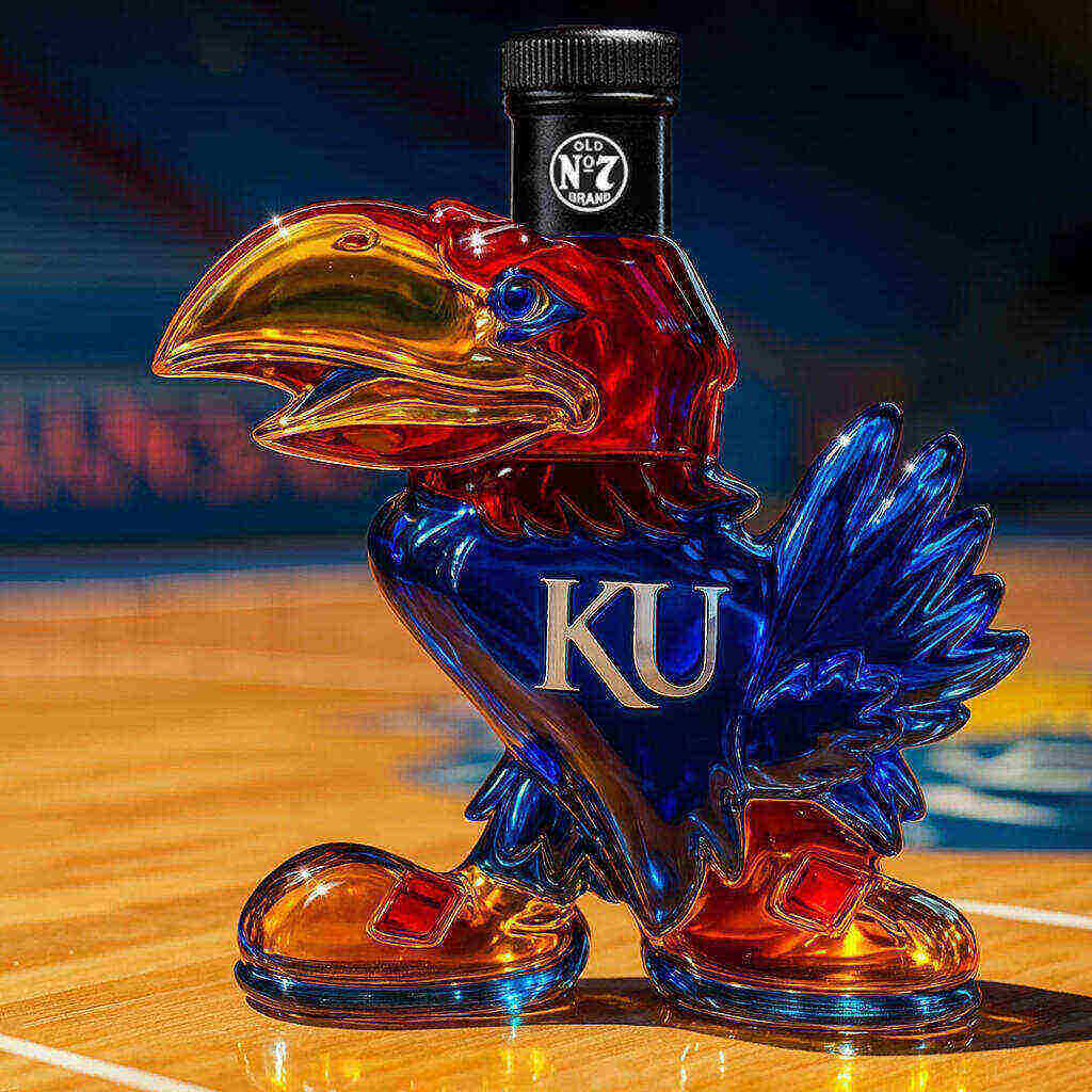 KU Jayhawk Whisky Bottle