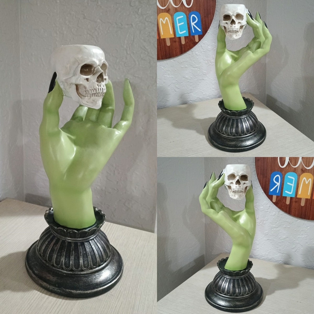 💥ON SALE💥Stewart Green Witch Hands Halloween Candle Holders