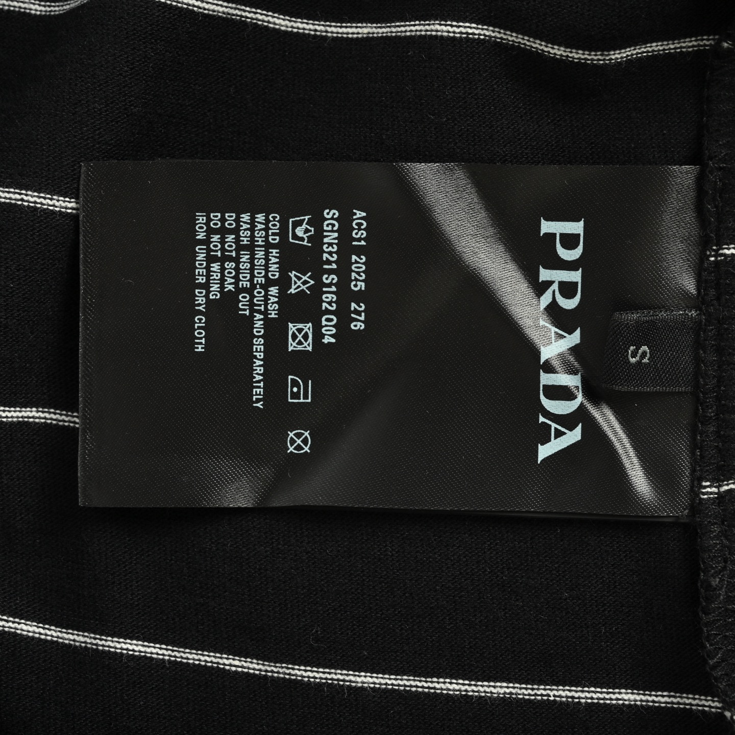 Prada 25ss triangle striped Polo short-sleeved shirt
