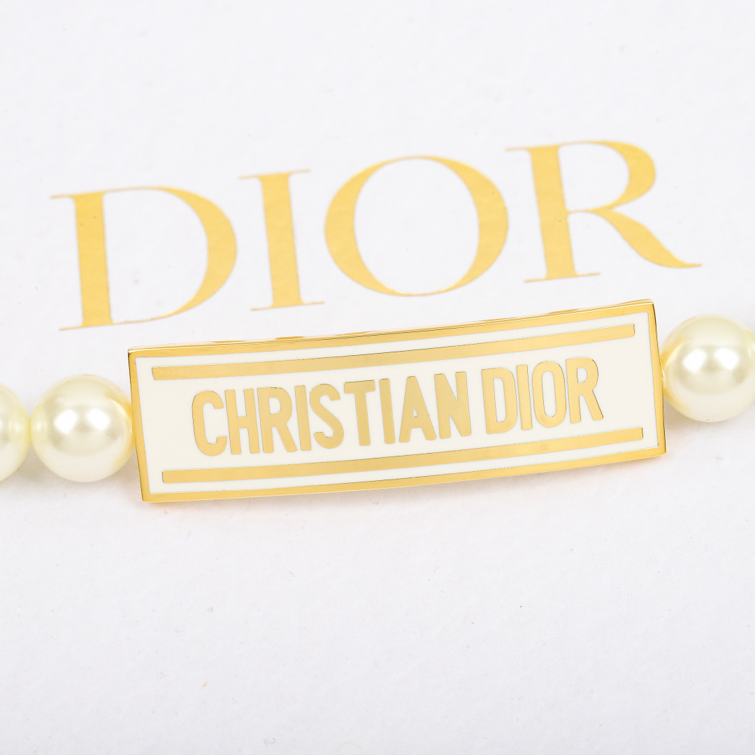 Dior monogram pearl necklace
