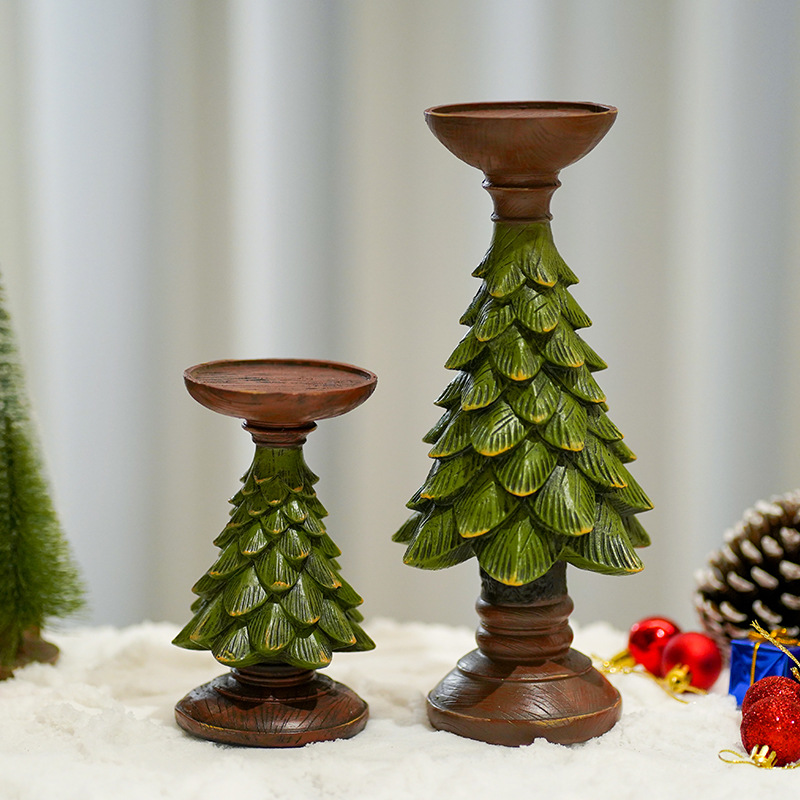 🌲🕯️Vintage Christmas Tree Candle Holder Decoration
