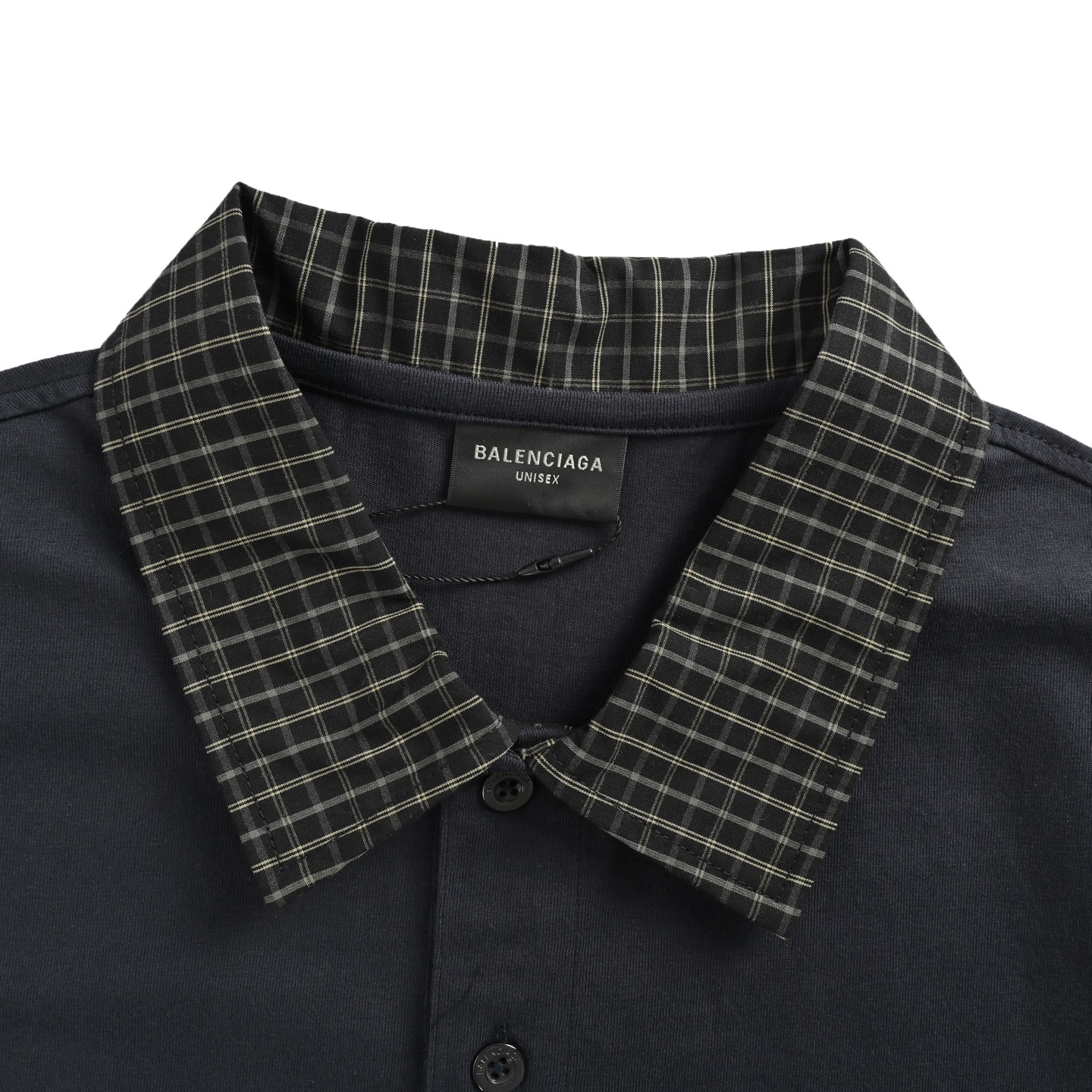 Balenciaga 25ss Plaid Collar Polo Short Sleeve