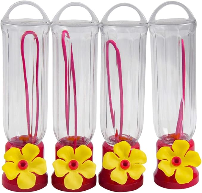4pcs Mini Hummingbird Feeder with Hanging Wires For Outdoor