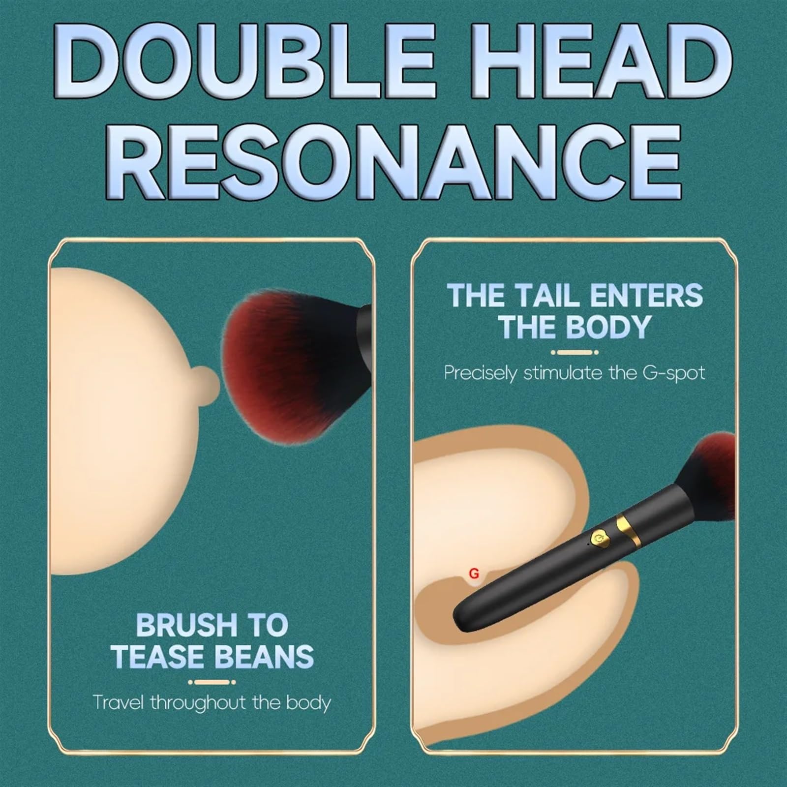 2-in-1 Makeup Brush Massager – Realistic Head & Dual Action Design