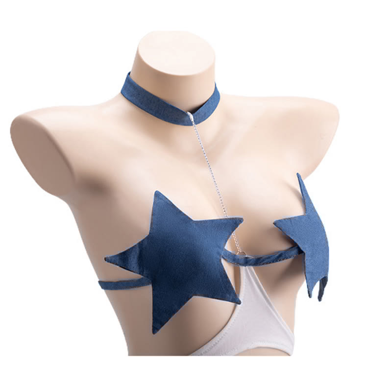Sexy Star Tube Open-crotch Jumpsuit Skirt Lingerie