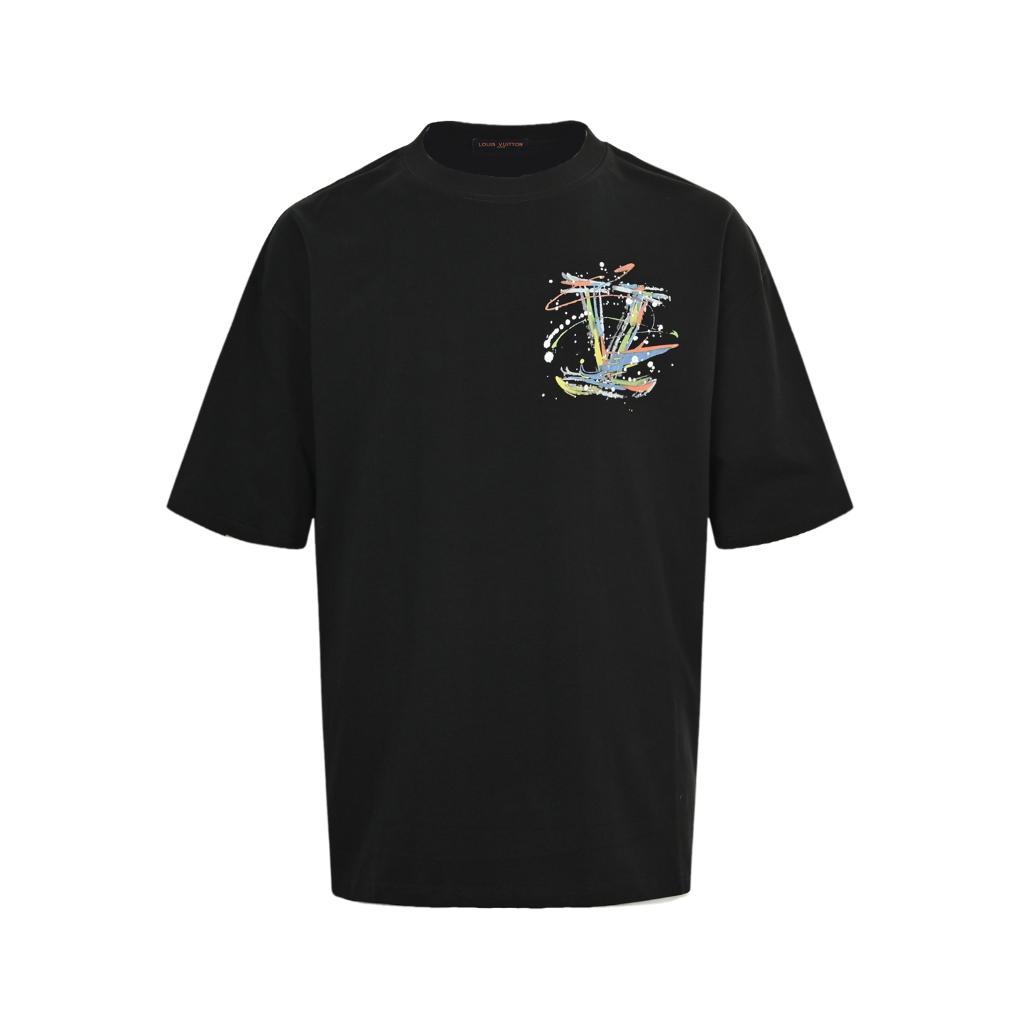 Louis Vuitton 25ss hand-painted lettering logo printed short-sleeved shirt