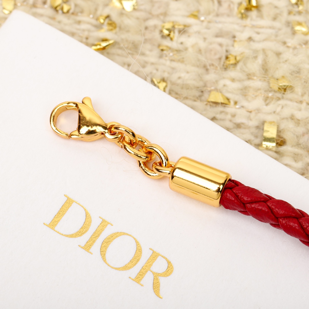 Dior CD braided leather bracelet