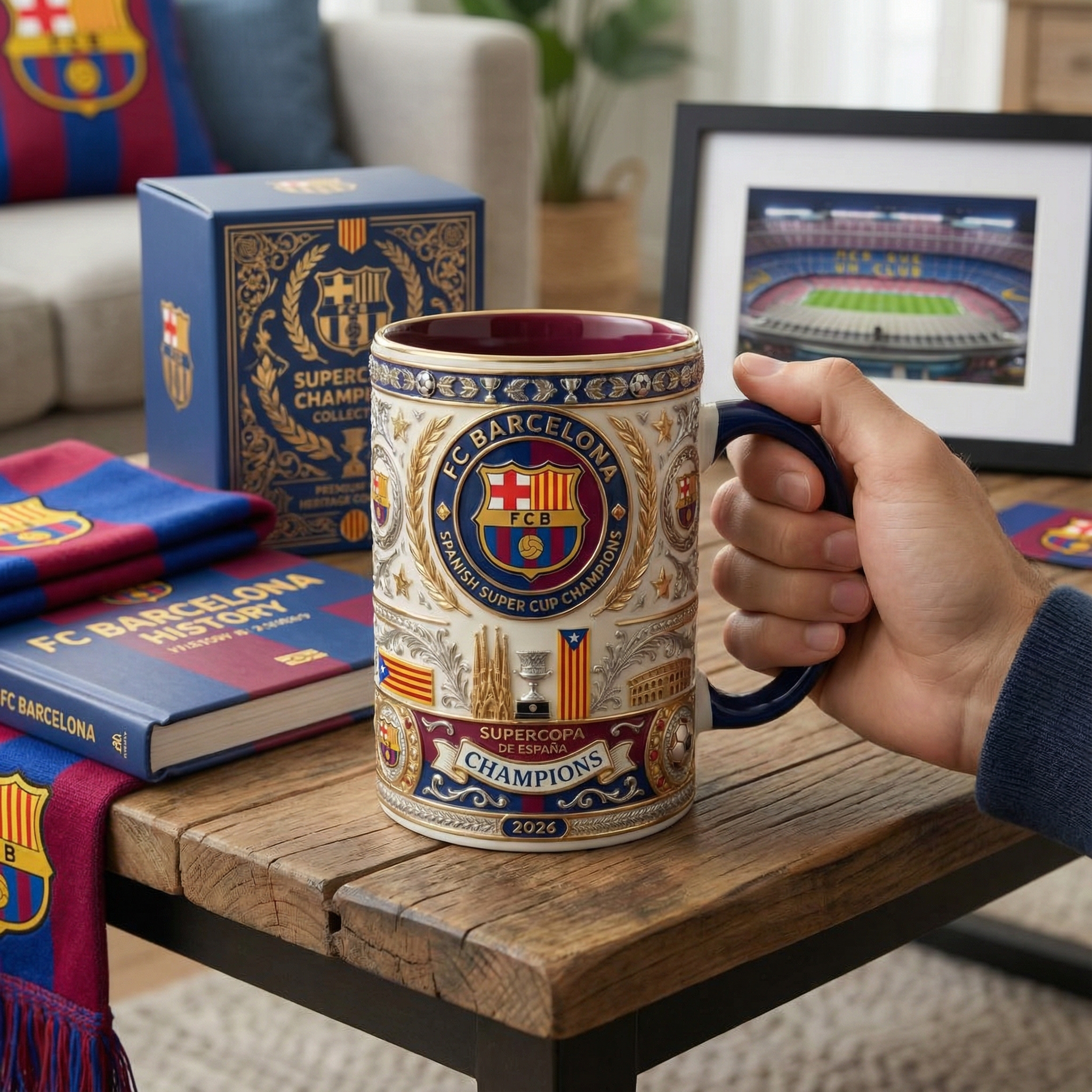 FC Barcelona Supercopa de España Champions 2026 Commemorative Mug