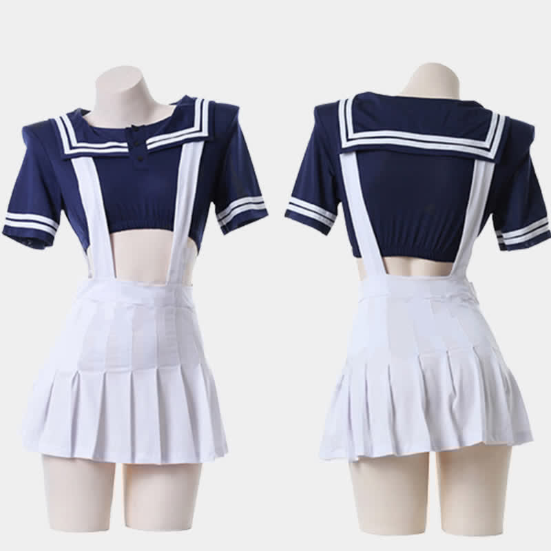 Sailor Collar Suspender Skirt Lingerie Set