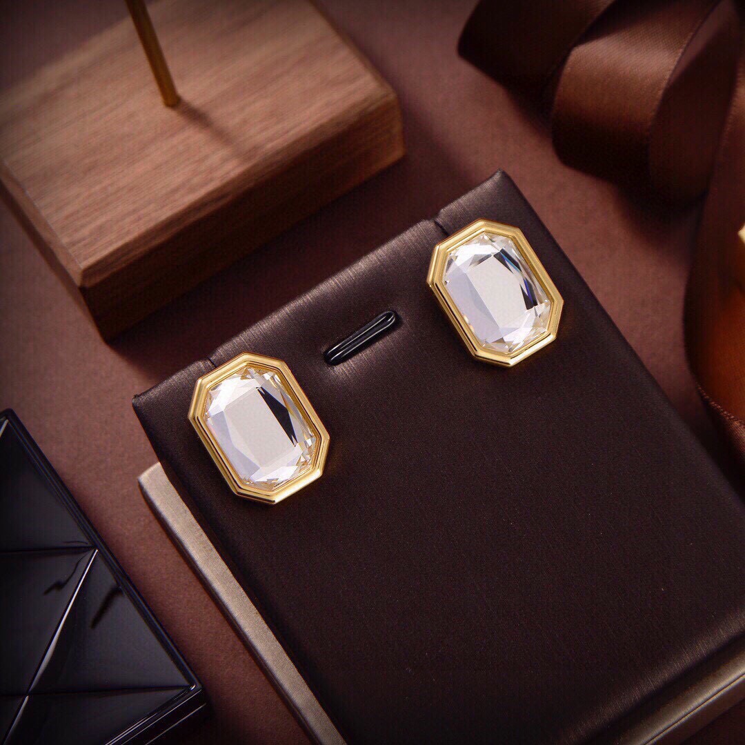 Balenciaga New Square Diamond Earrings