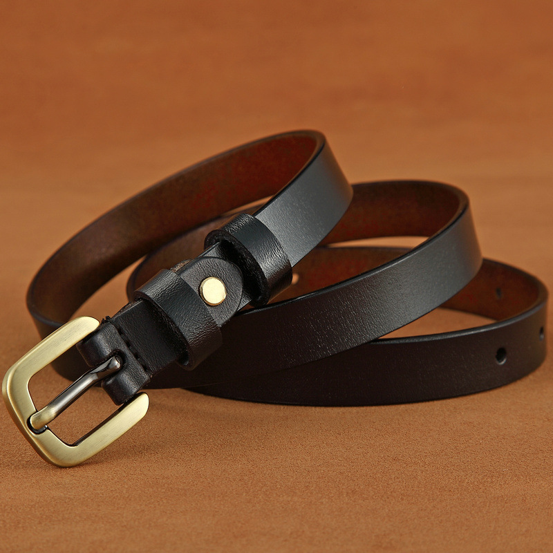Cuckoo lady retro leather belt cowhide belt square buckle belt
