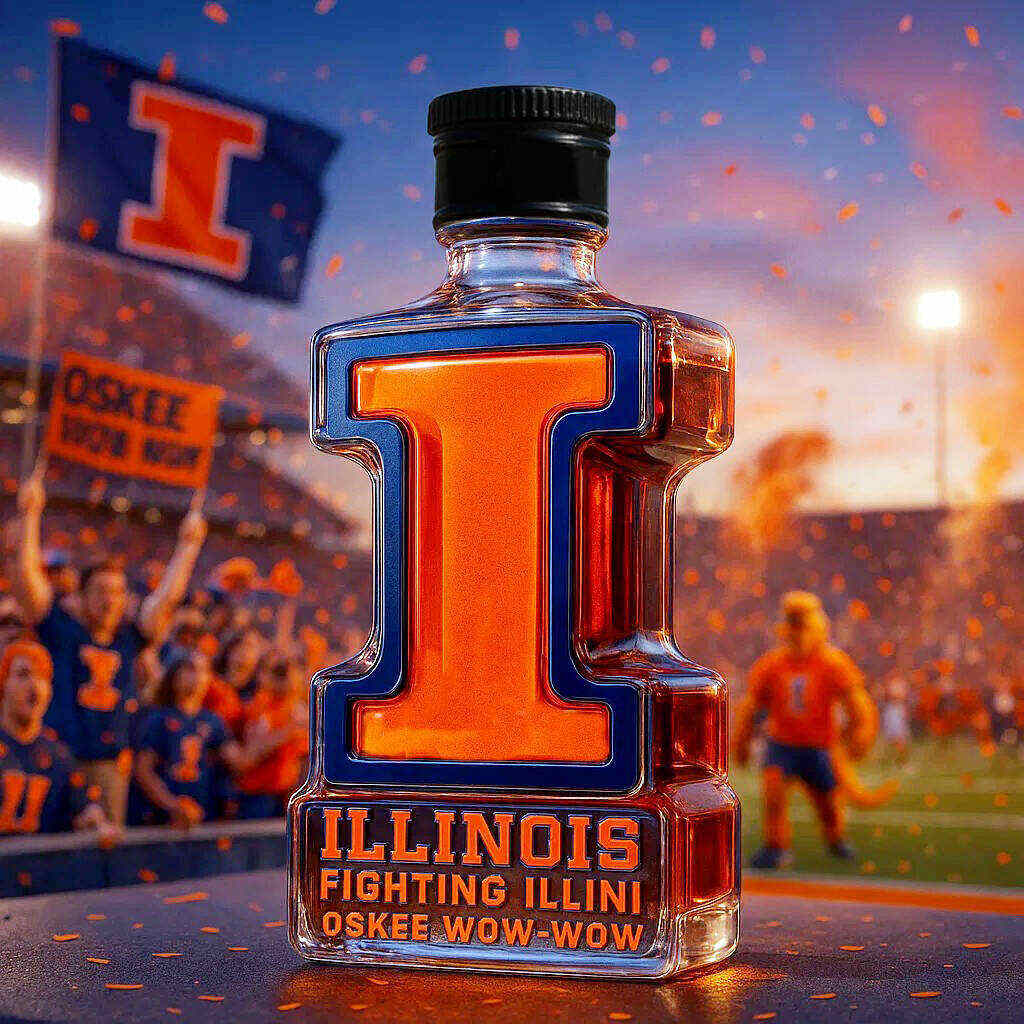 Illinois Fighting Illini Limited Edition Collector’s Whiskey Bottle