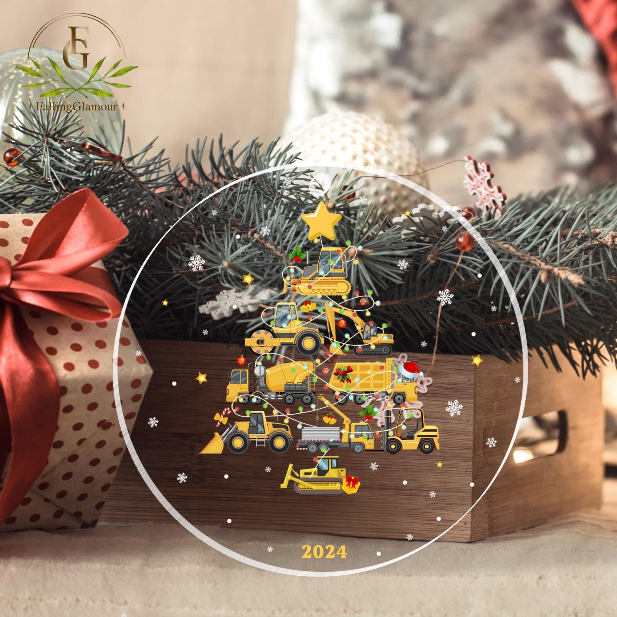 🛻Excavator Truck Christmas Ornament
