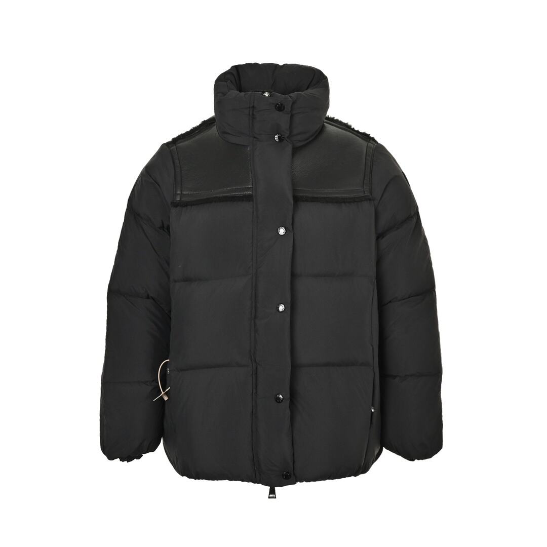 Moncler sheepskin patchwork down jacket