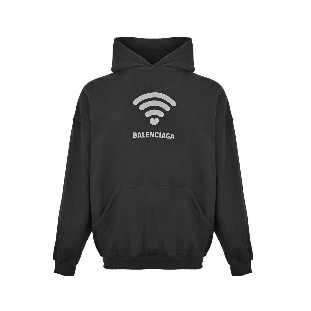 Balenciaga 24Fw Wireless Signal Letter Print Hoodie