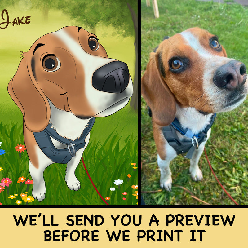 Custom Cartoon Pet Portrait Acrylic Plaque