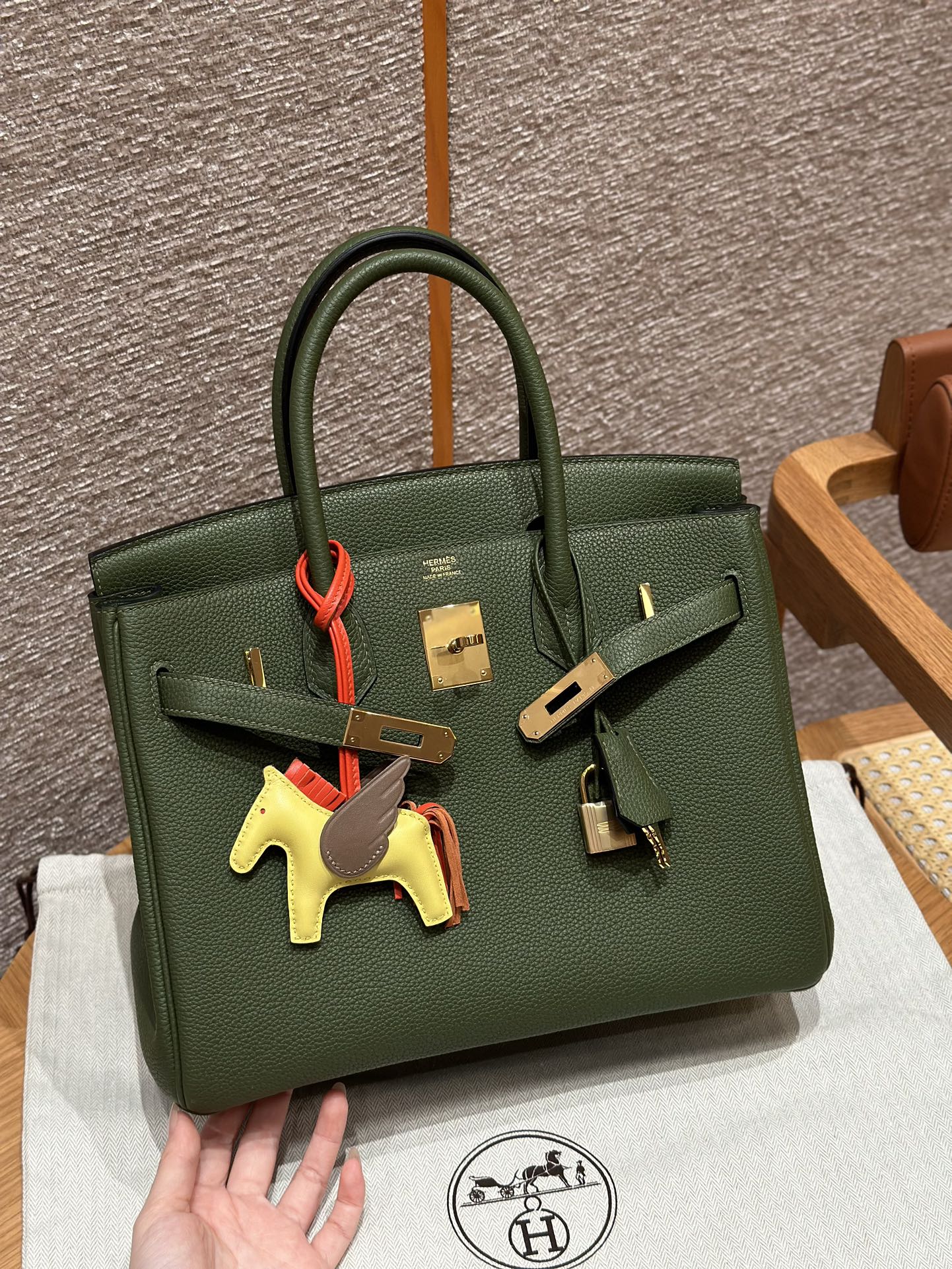 Hermès Birkin 61olive Green Handbag (Handmade to Order)