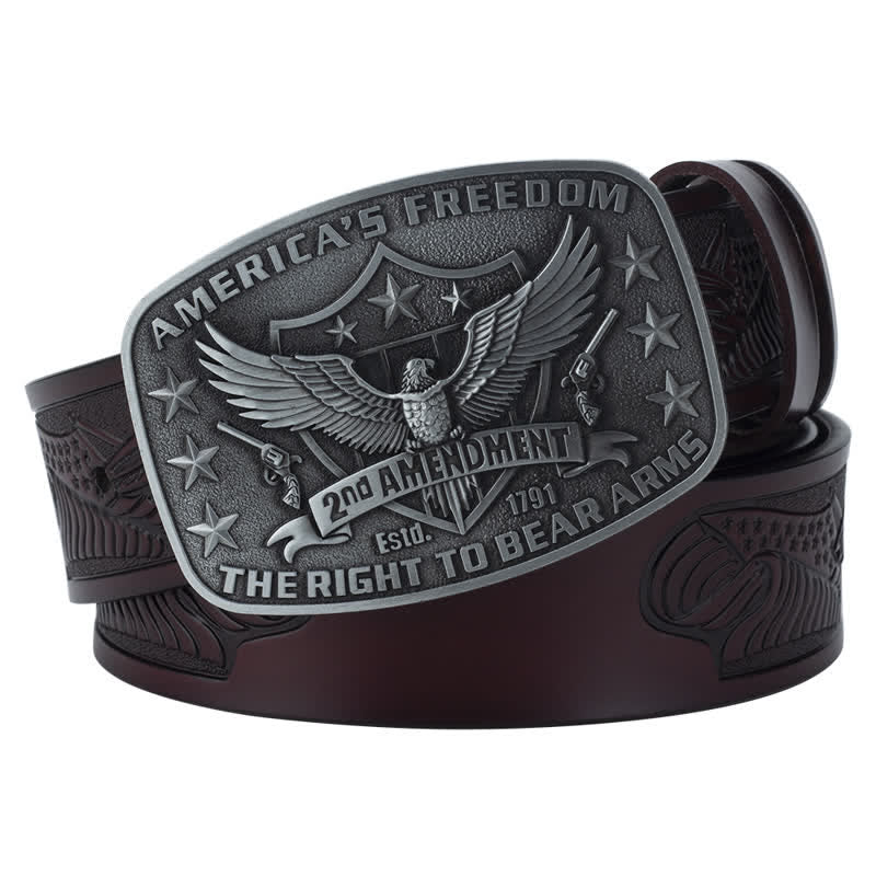 Men's DIY Eagle America's Freedom Buckle Leather Belt