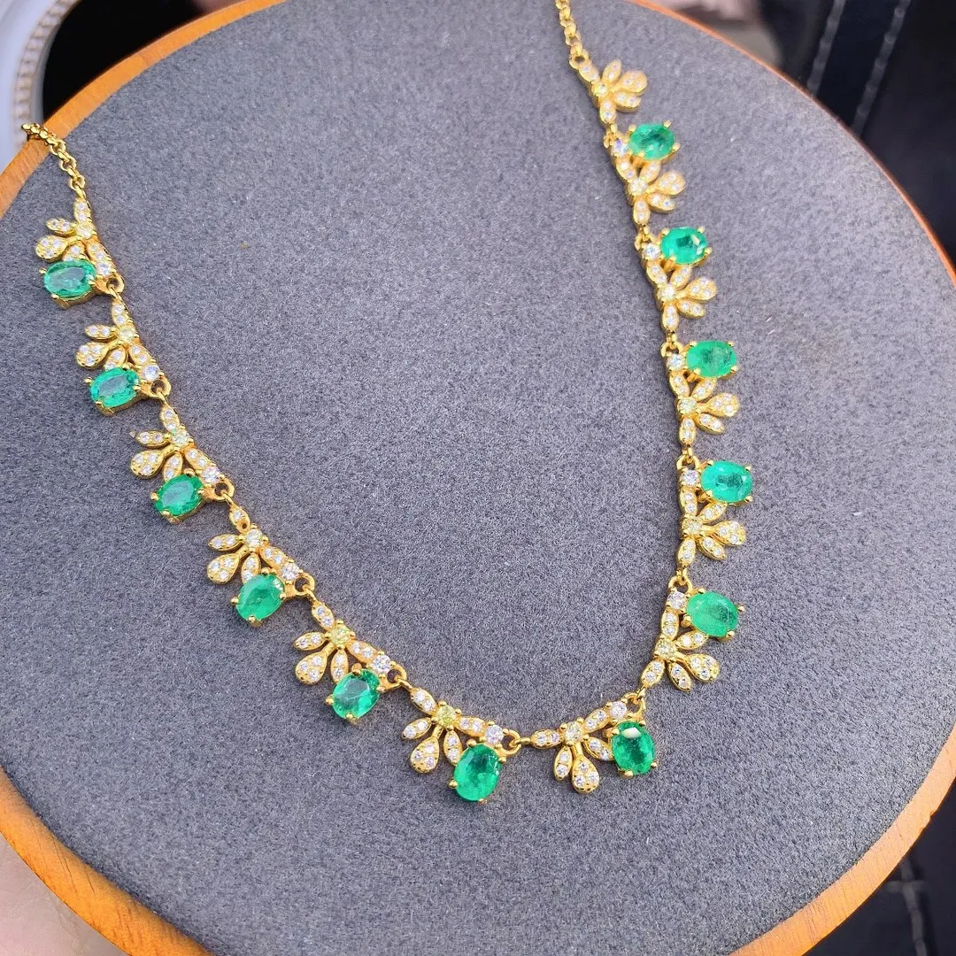 Emerald Tanzanite Silver 925 Jewelry Women's Gem Pendant 925 Sterling Silver Women's Luxury Necklace Free Christmas shipping