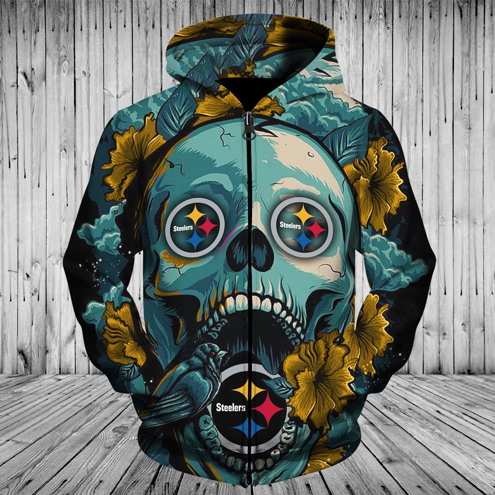 STEELERS 3D HOODIE FLOWER 23