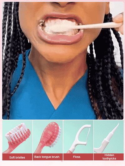 🔥2025 Hot Sale🎁26 Pcs/Pack 5 in 1 Mini Toothbrush & Floss & Tongue Scraper & Toothpick Set