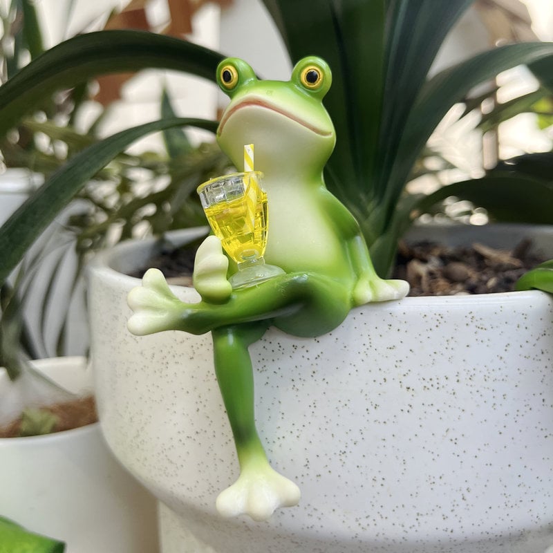 Drinking Little Monster Bonsai Ornament