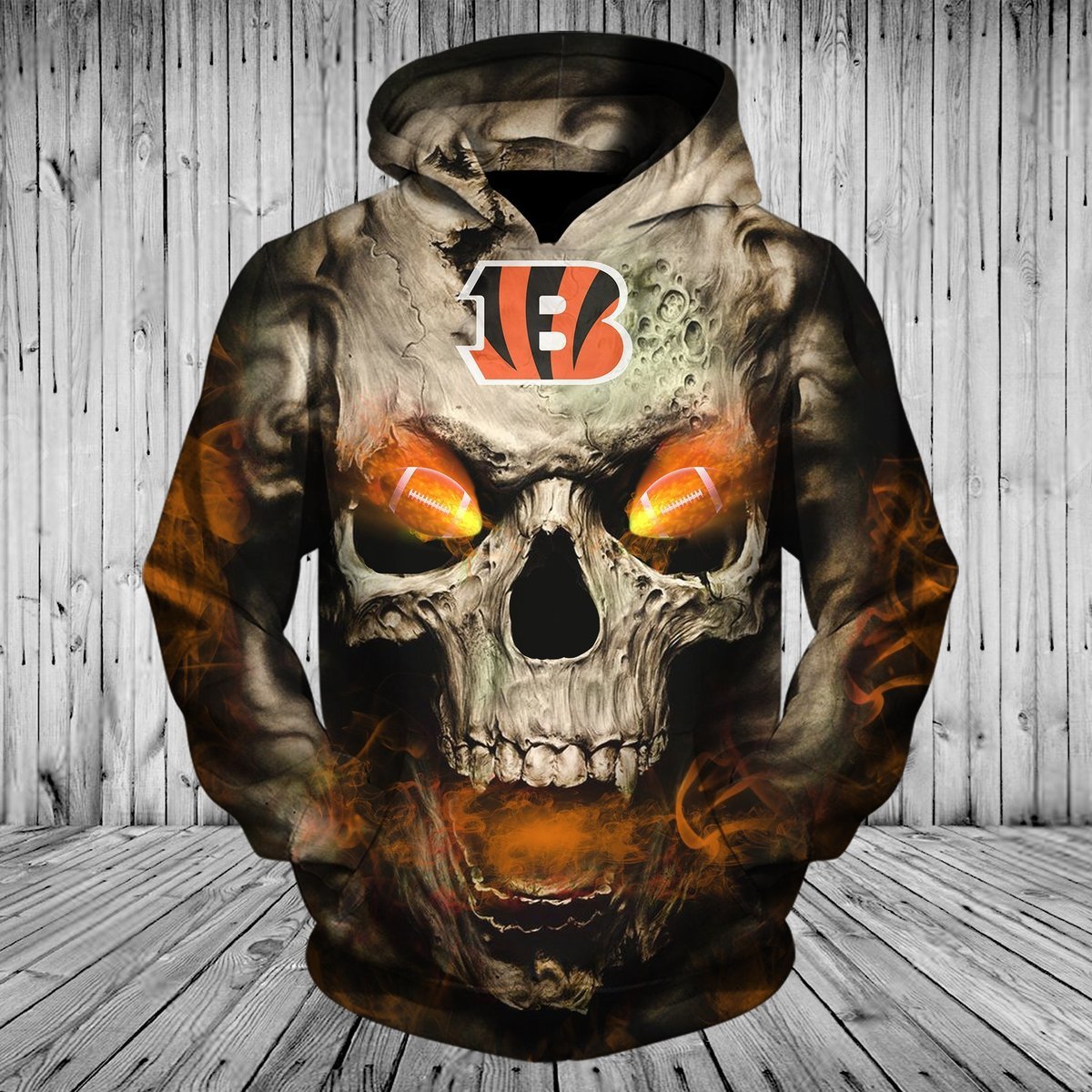 BENGALS HOODIE 3D SKULL16