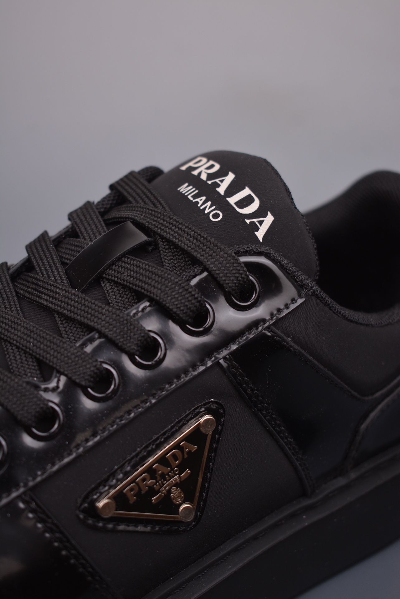 Prada Downtown Low Sneakers Glossy Black
