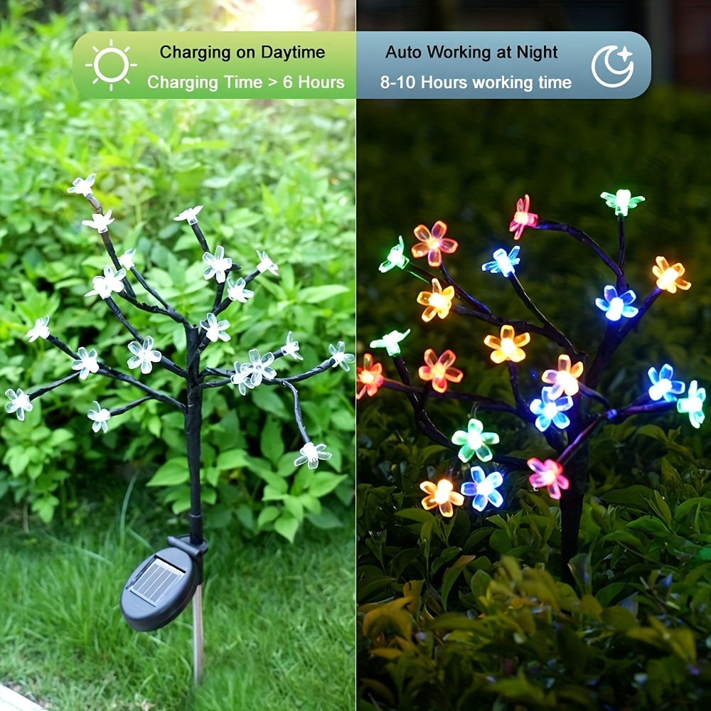 1pc Solar Cherry Lamp Landscape Tree Lamp LED String Lamp Outdoor Waterproof Lamp For Pathway, Patio, Yard, Lawn, Backyard, Garden, Christmas Decoration