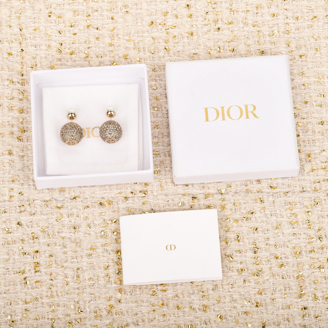 Dior Diamond Ball Earrings