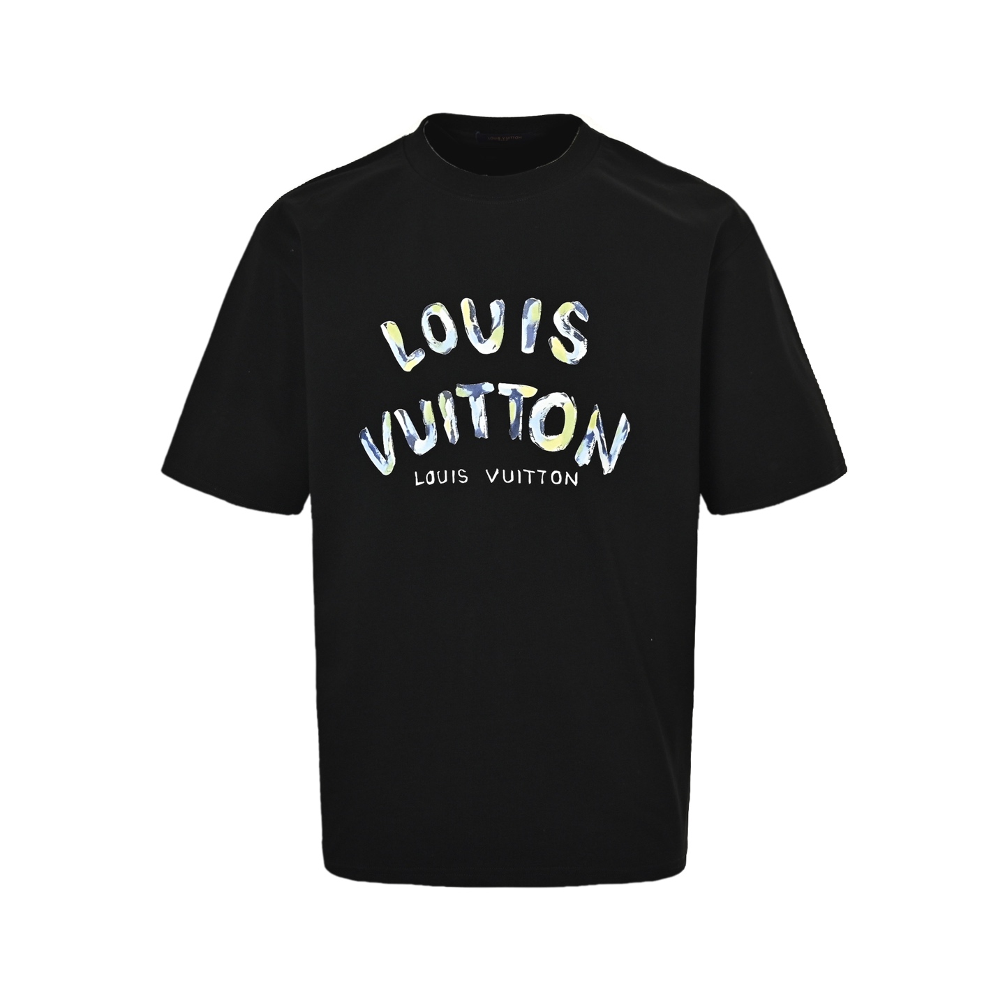 Louis Vuitton 25ss hand-painted camouflage lettering logo short sleeve