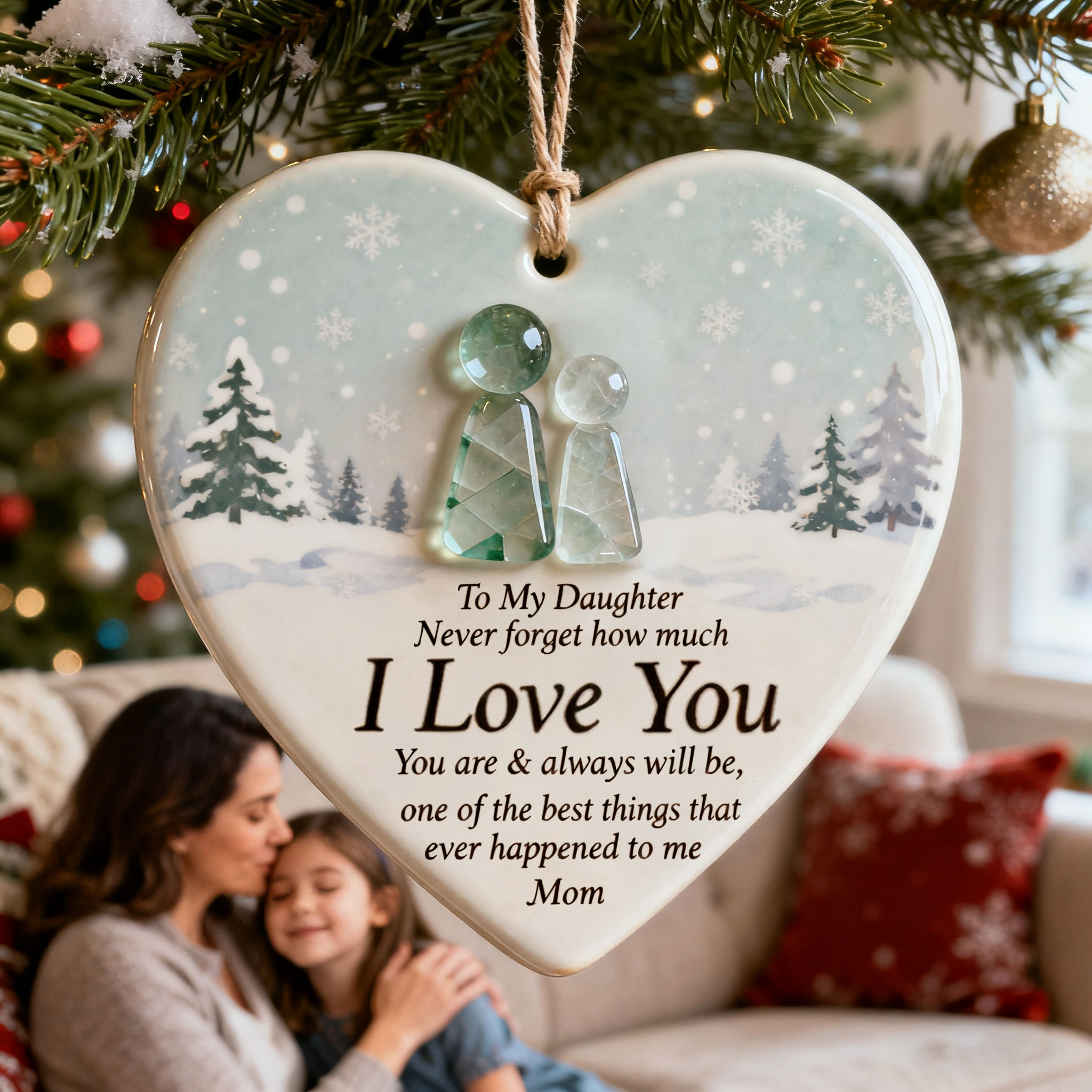 To My Daughter Seaglass Ornament