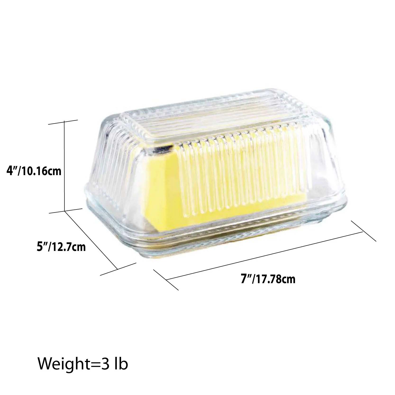 Home Basics Classic Glass Butter Dish, Clear