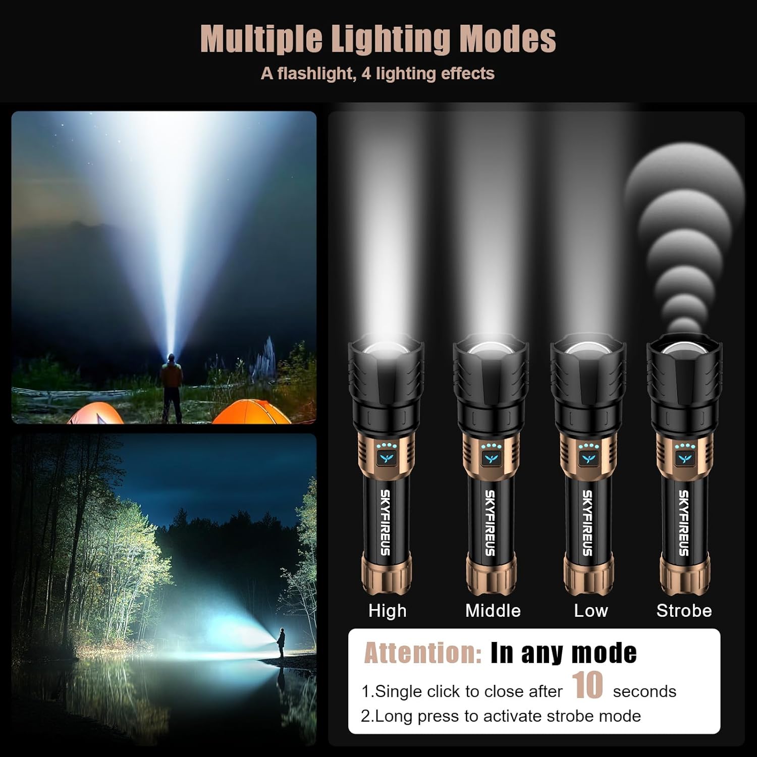 🔥2025 Newest Tactical LED Flashlight 10000 High Lumens
