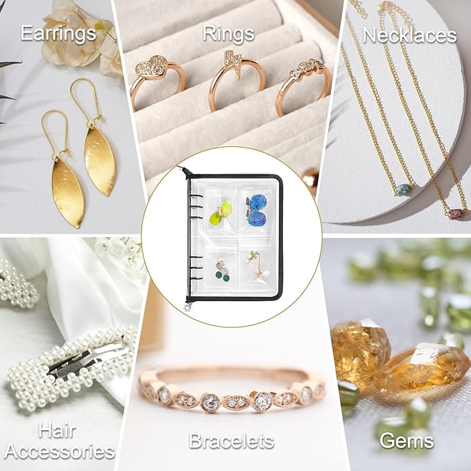 🔥Last Day Promotion-SAVE 50% OFF🔥Transparent Jewelry Storage Book With 60 Portable Anti Tarnish Jewelry Bags