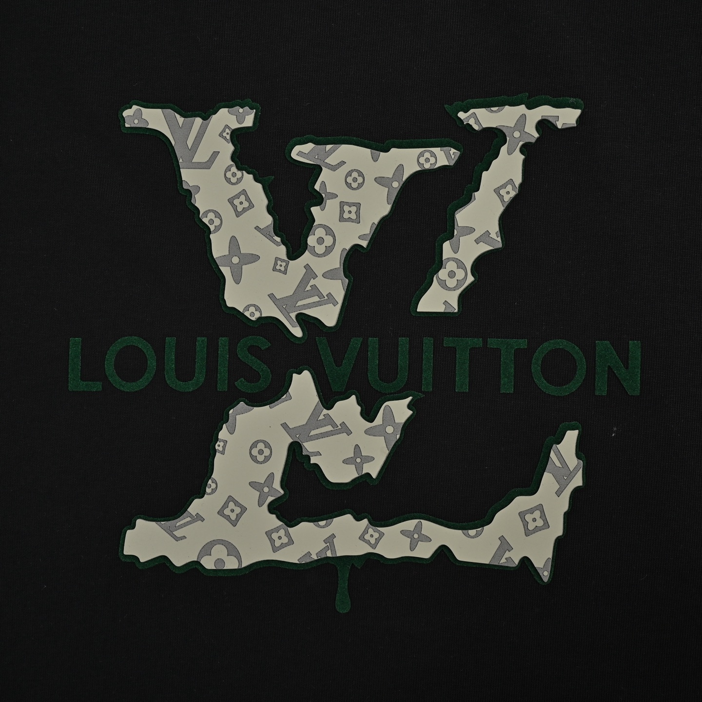 Louis Vuitton 25ss flocked lettering laminated short sleeves