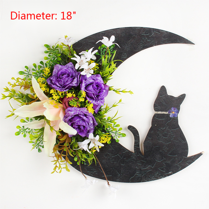 (🔥Last Day Promotion-SAVE 50% OFF) 18″ Moon Cat garland door hanging ornament-BUY 2 FREE SHIPPING