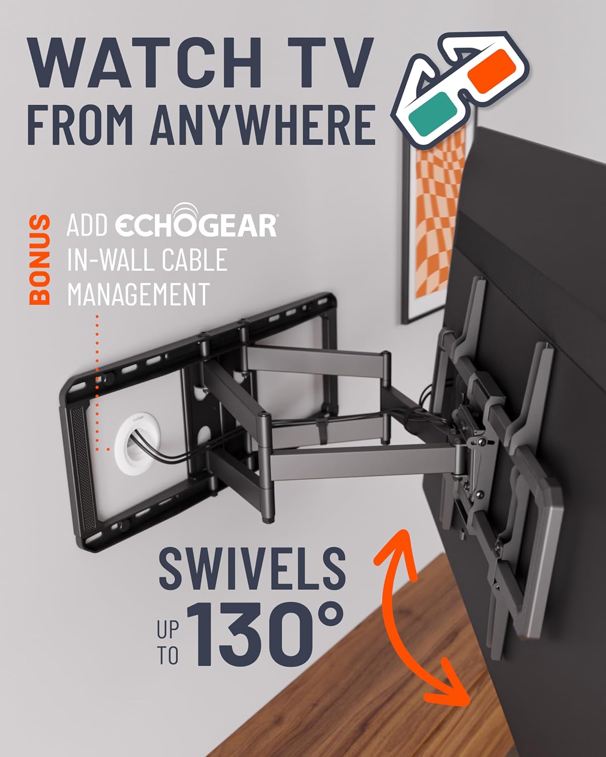 ECHOGEAR MaxMotion TV Wall Mount for Large TVs Up to 90